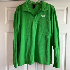 The North Face - Half Zip, Fleece Sweatshirt - Green - Size L